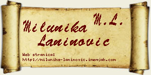 Milunika Laninović vizit kartica